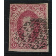 ARGENTINA 1867 GJ 32 RIVADAVIA ESTAMPILLA DE 7ma TIRADA MUY BONITO EJEMPLAR DE 4 MARGENES U$ 120 +